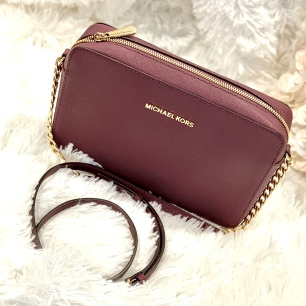 Michael Kors Jet Set Large Saffiano Crossbody - Plum